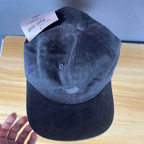 Vintage Pepsi Stuff Denim Hat Black Embroidered Logo Adjustable Strapback NWT - Picture 10 of 10